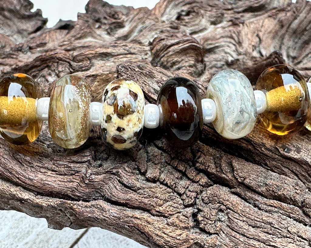 brown lampwork beads