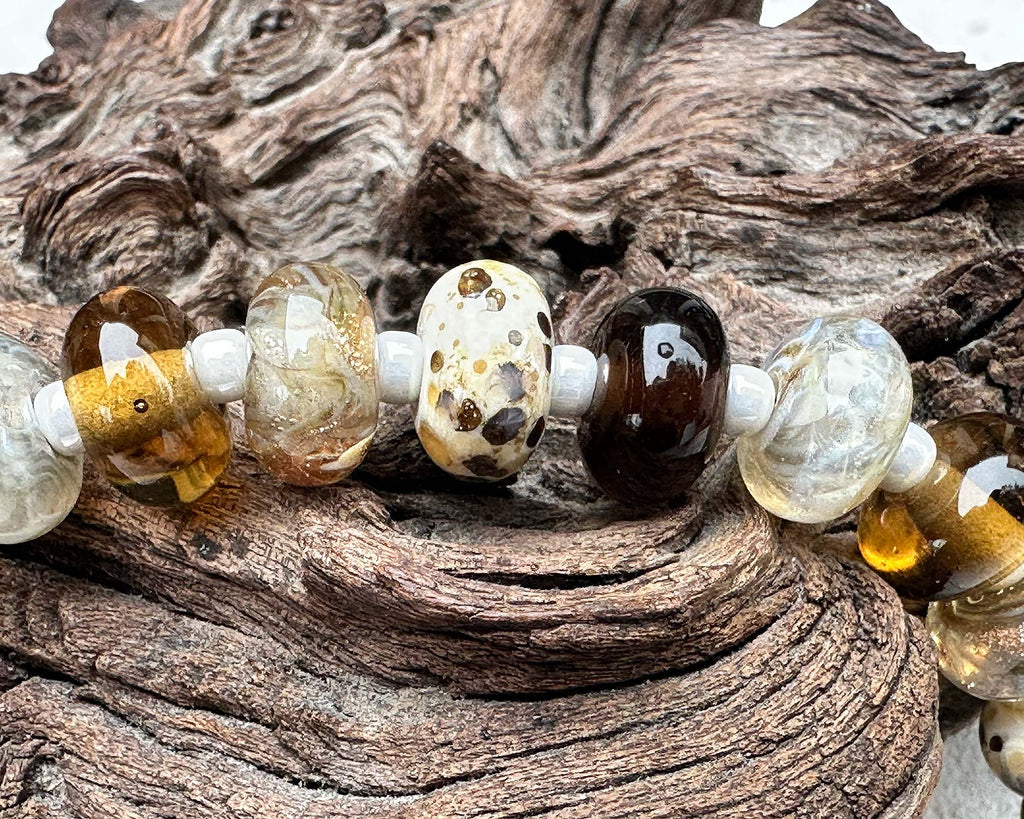 brown lampwork beads