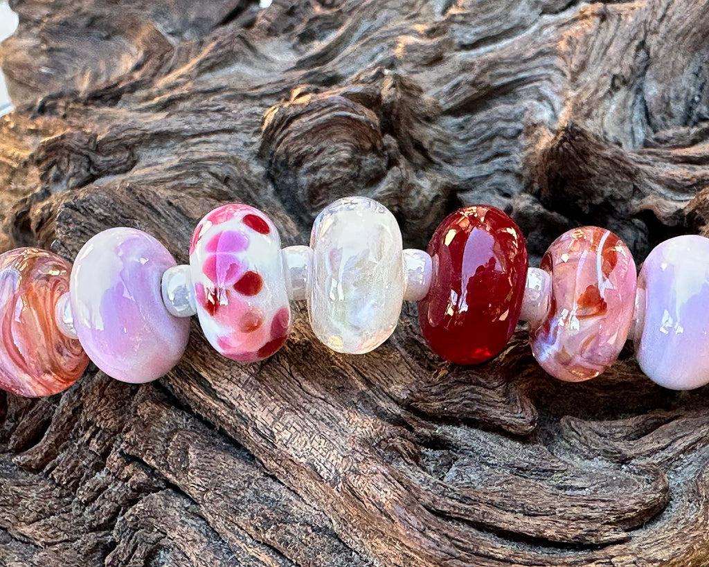 Valentine lampwork beads