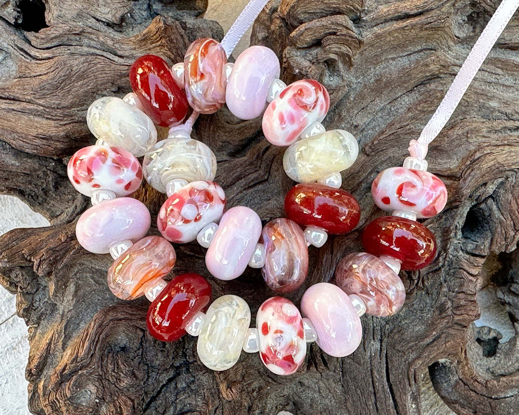 Valentine lampwork beads