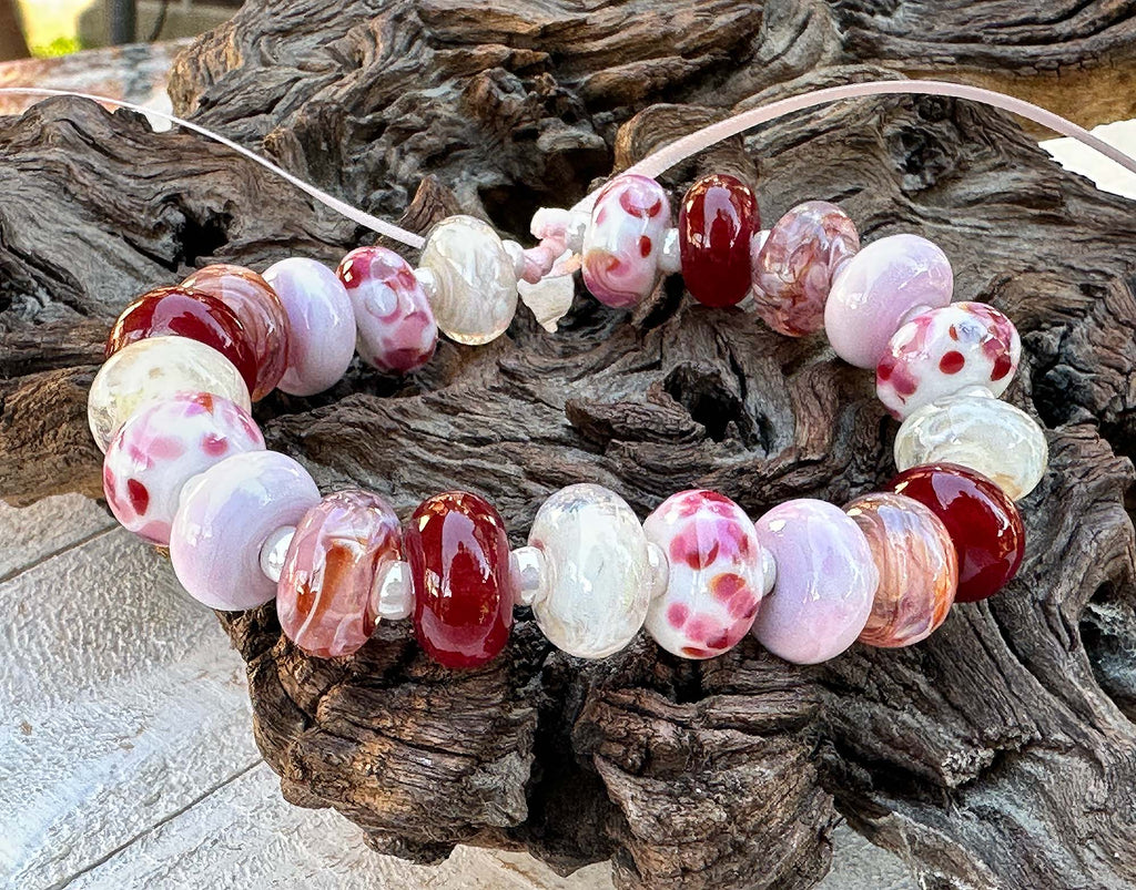 Valentine lampwork beads