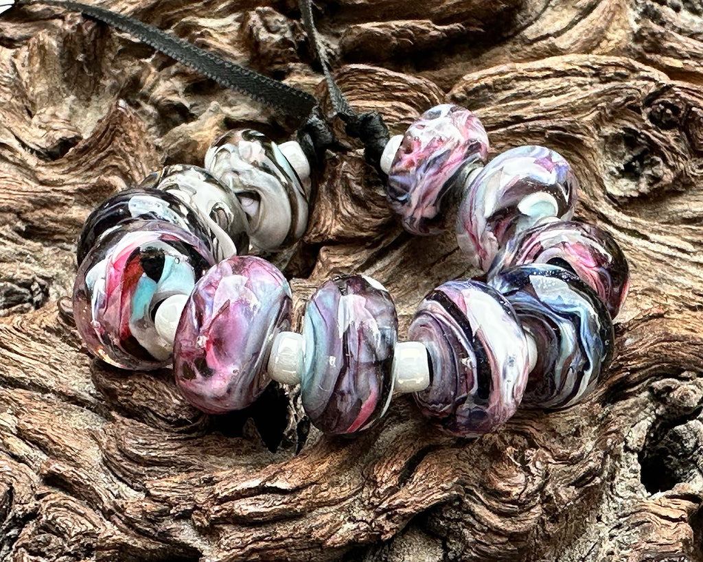 black lampwork beads