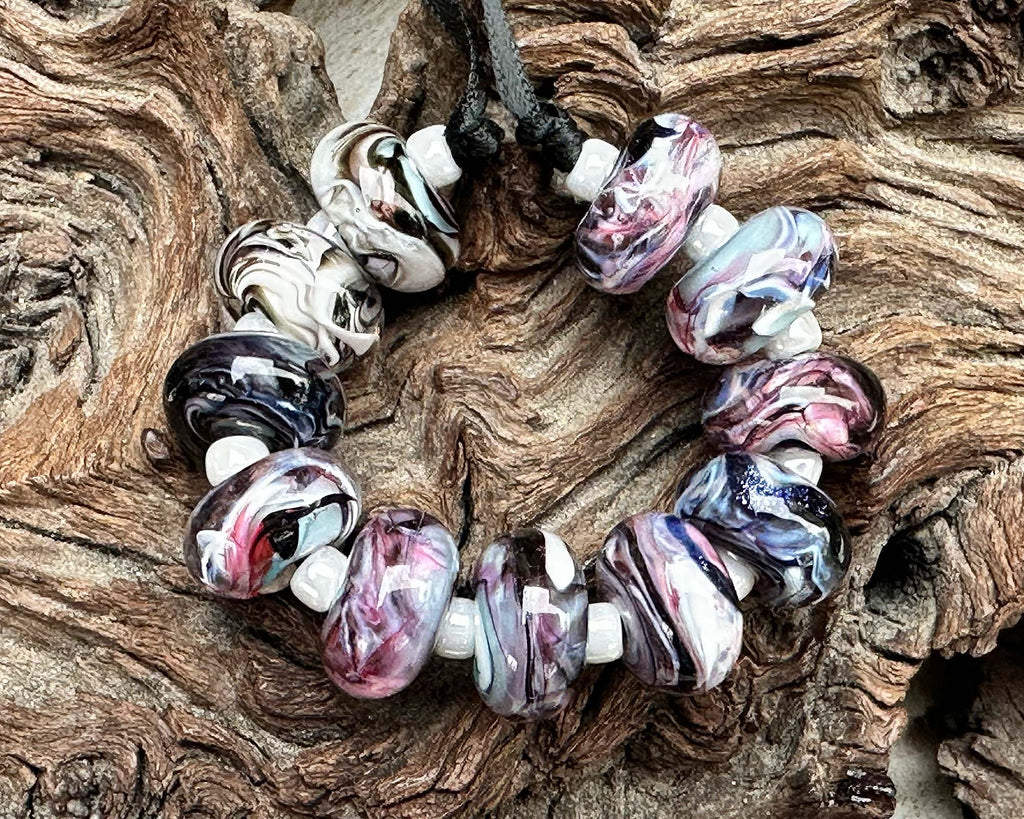 black lampwork beads