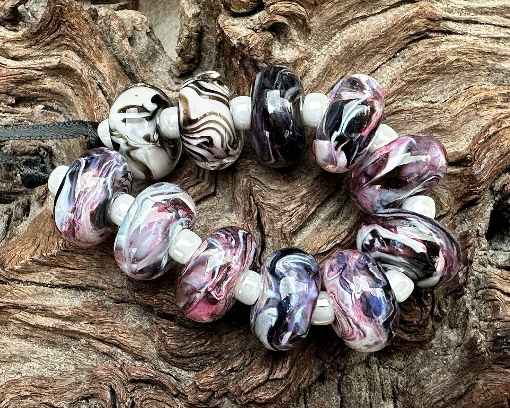 black lampwork beads