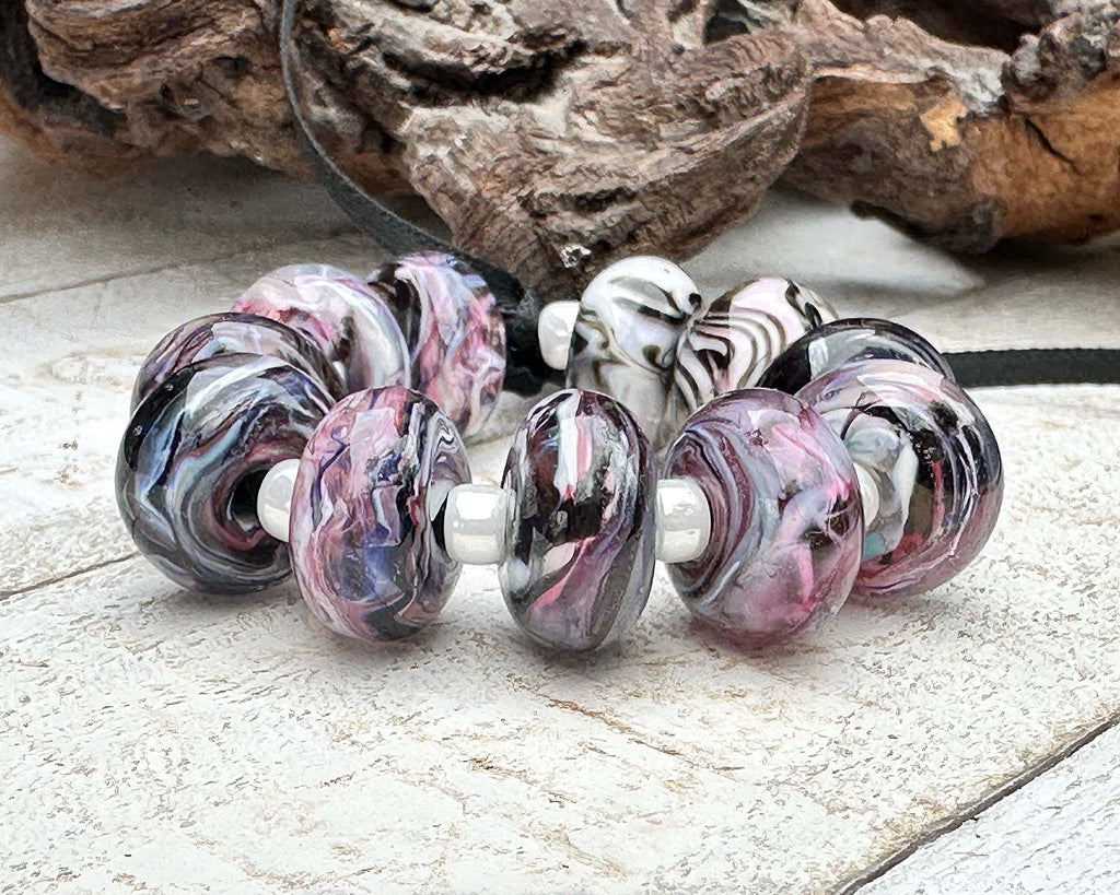 black lampwork beads