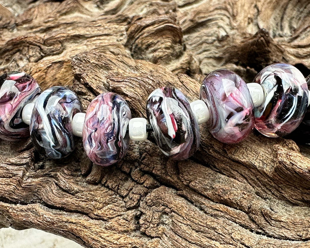 black lampwork beads