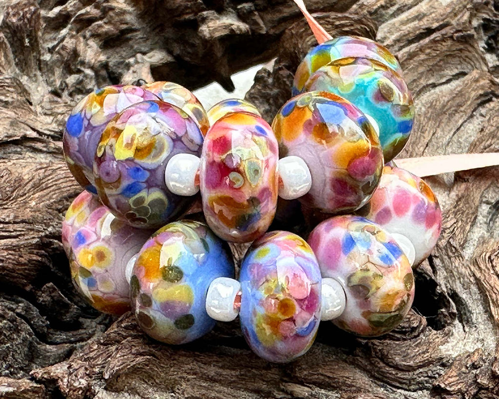 multicolor lampwork beads