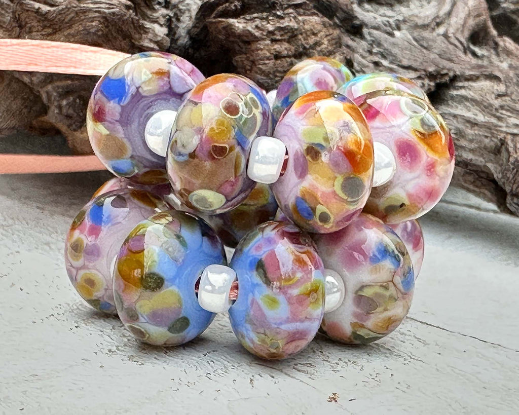 multicolor lampwork beads