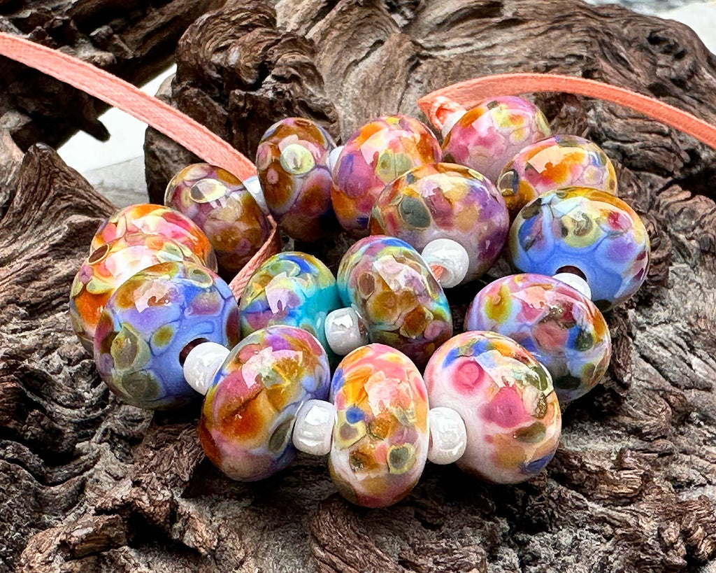 multicolor lampwork beads