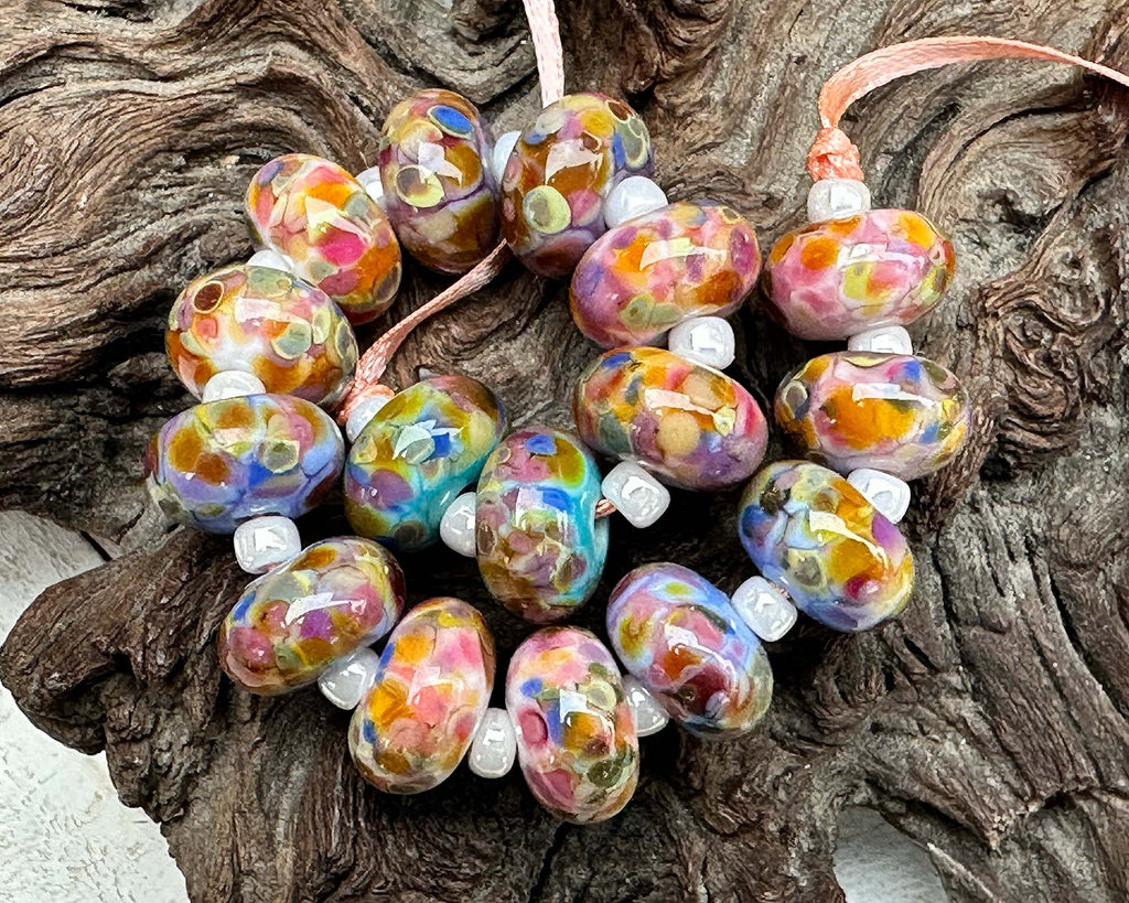 multicolor lampwork beads