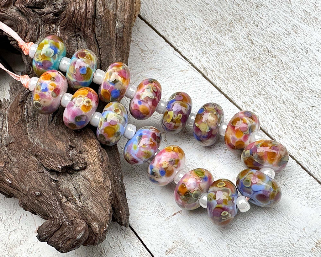 multicolor lampwork beads