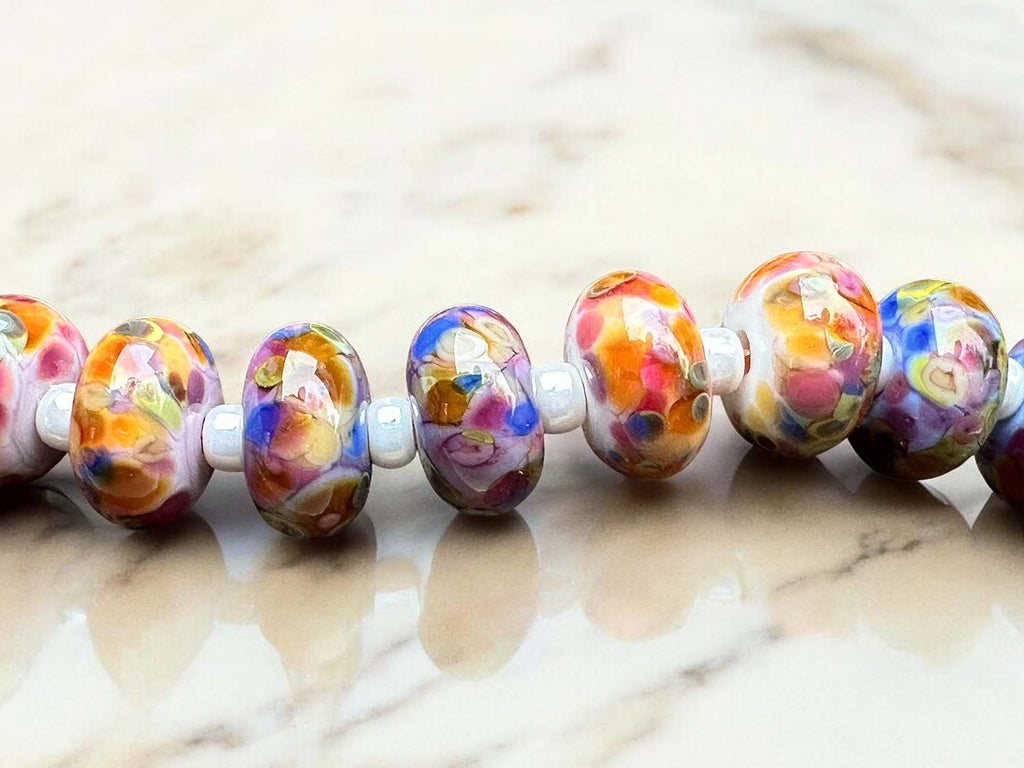 multicolor lampwork beads