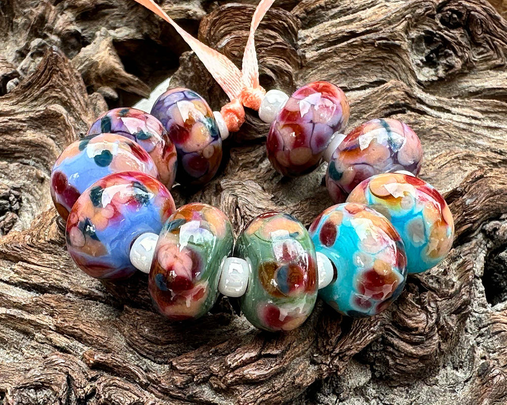 multicolor lampwork beads