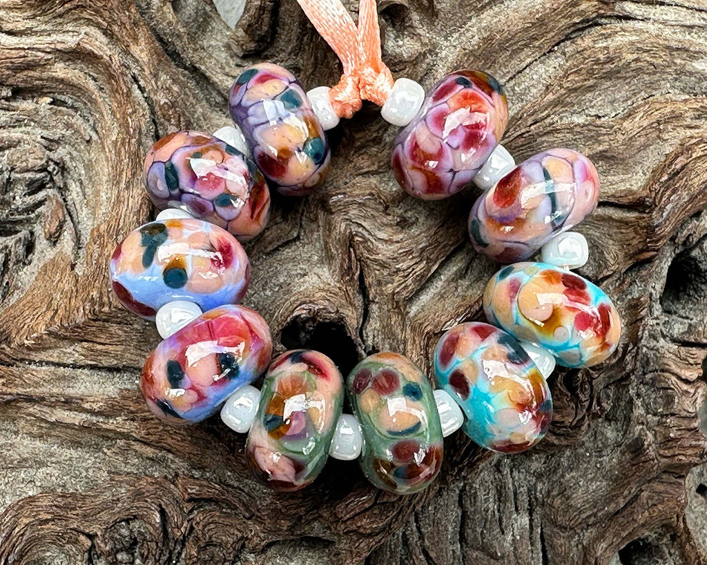 multicolor lampwork beads