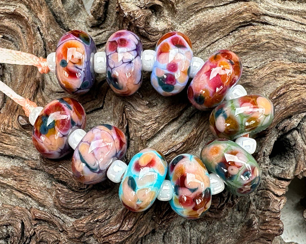 multicolor lampwork beads