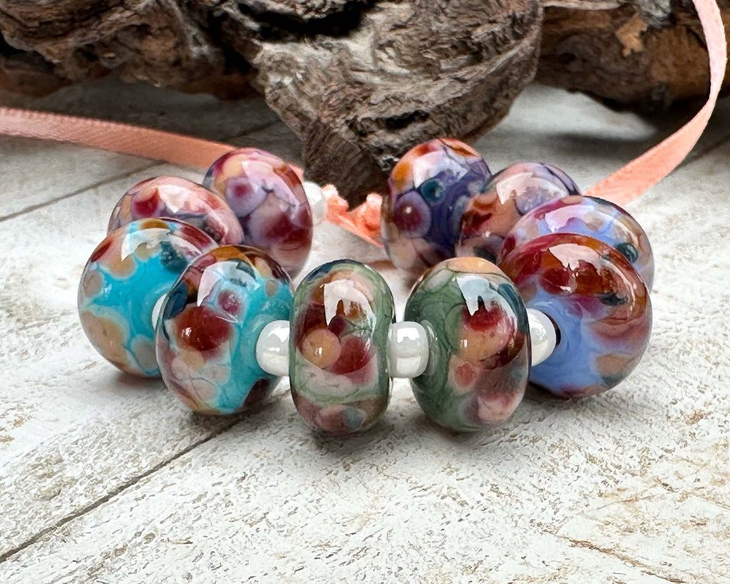 multicolor lampwork beads