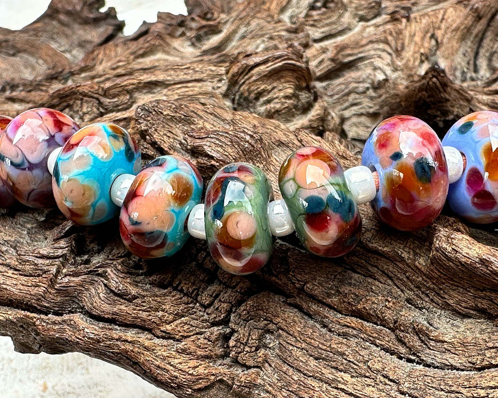 multicolor lampwork beads