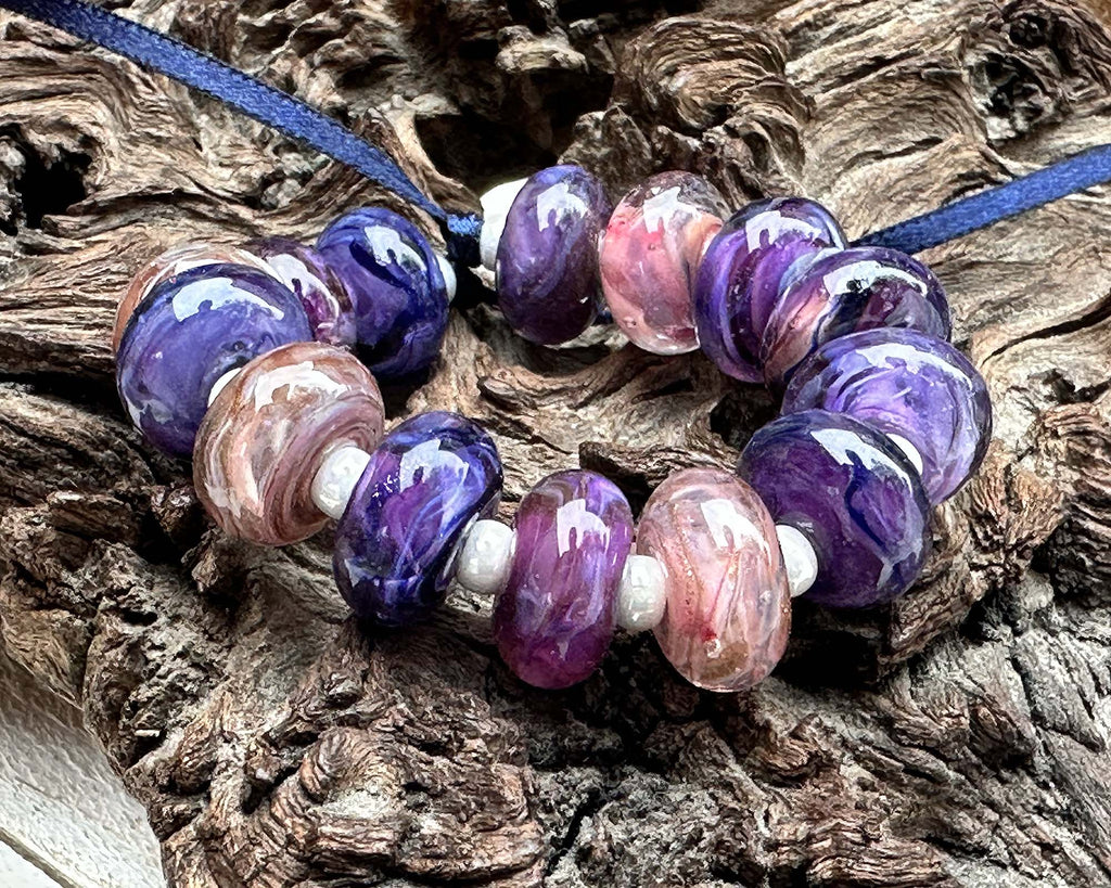 purple lampwork beads