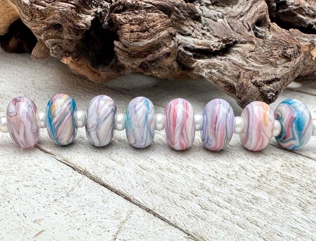 pink lampwork beads