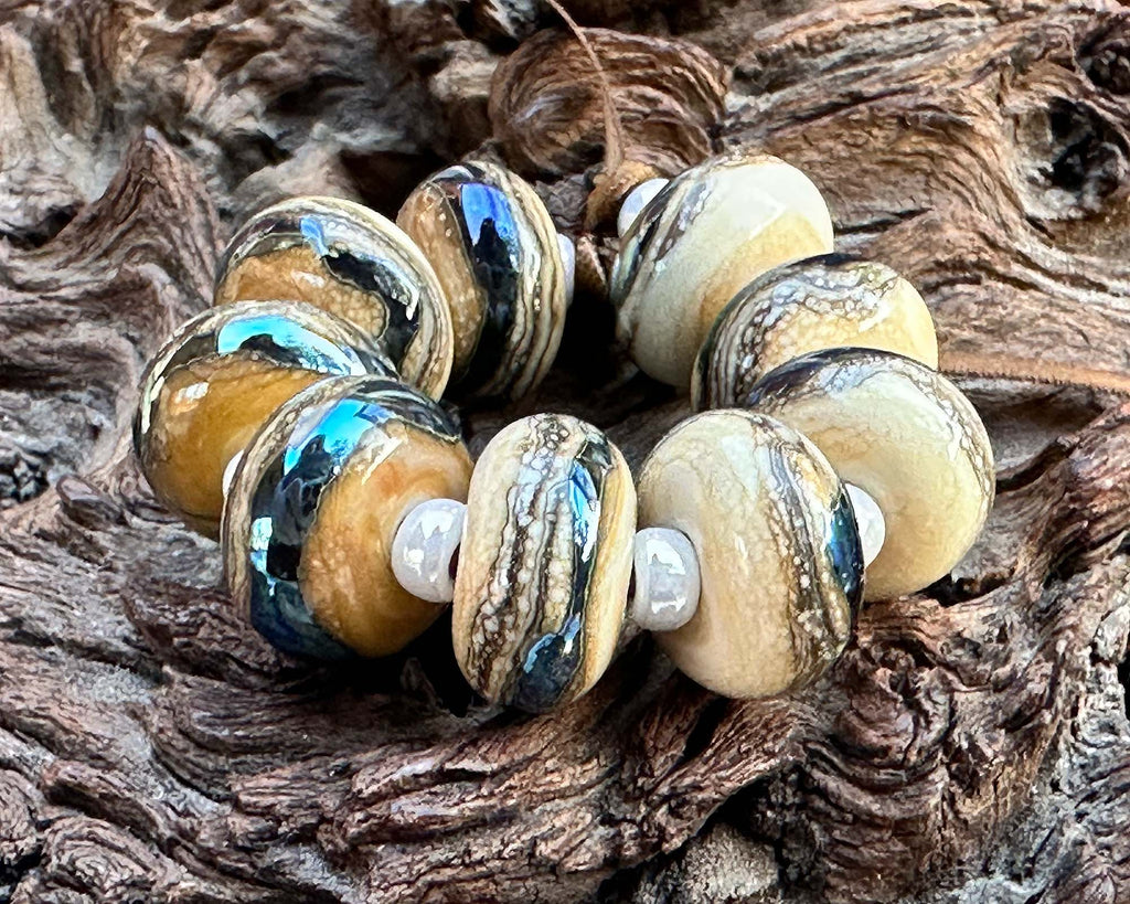 organic lampwork beads