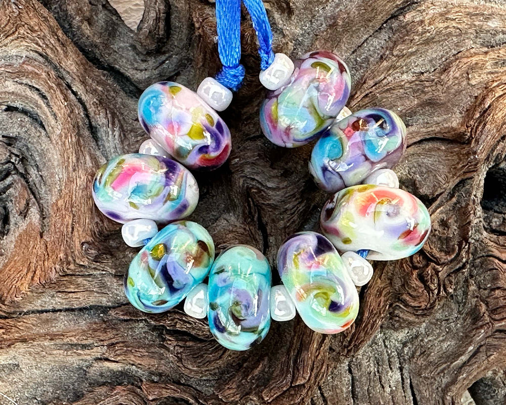 multicolor lampwork beads