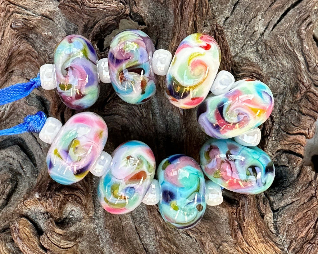 multicolor lampwork beads