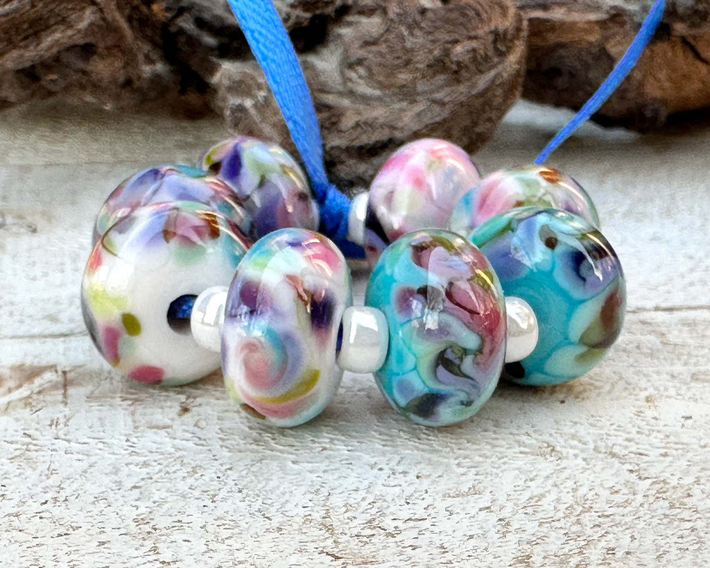 multicolor lampwork beads