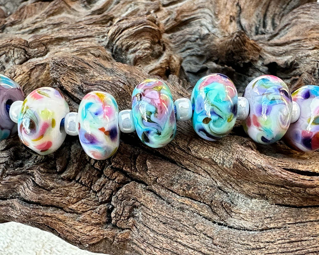 multicolor lampwork beads