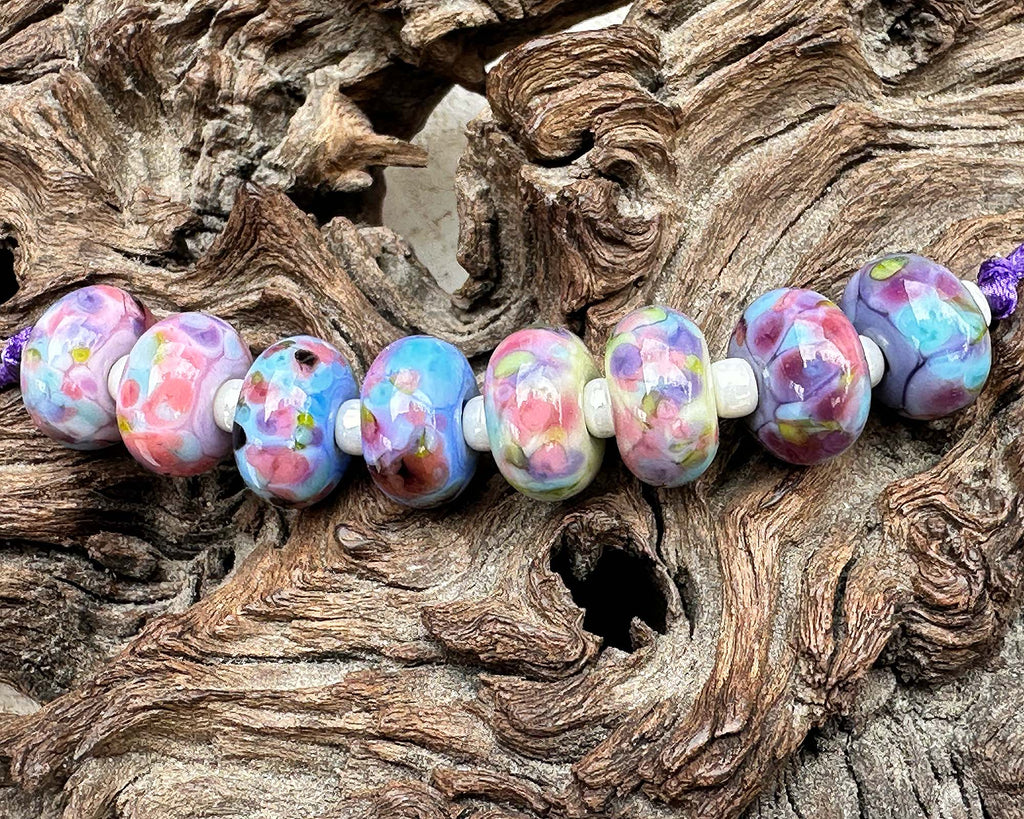 pastel lampwork beads