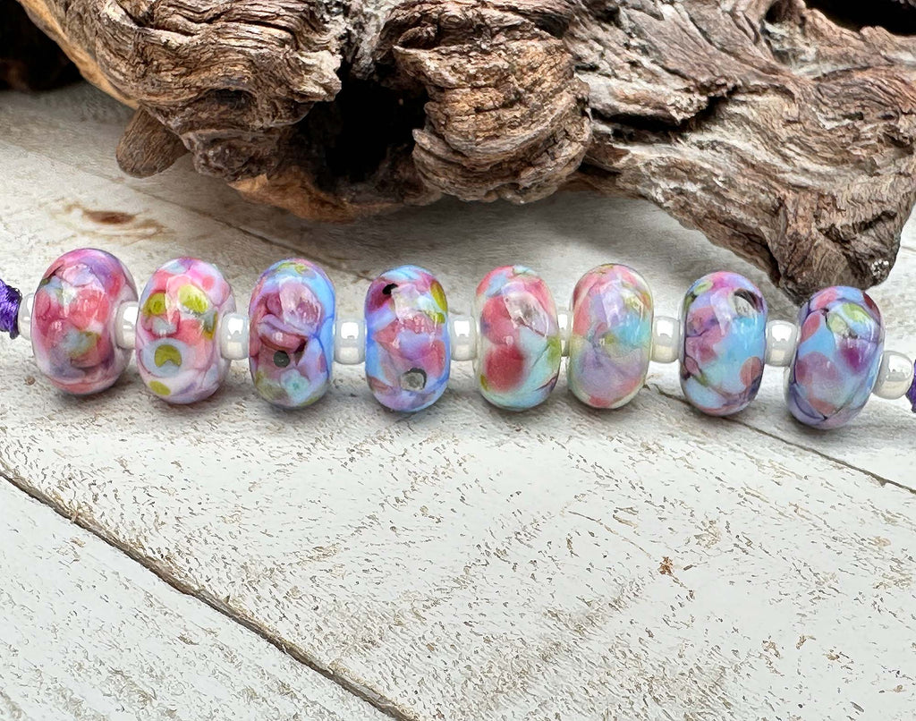 pastel lampwork beads