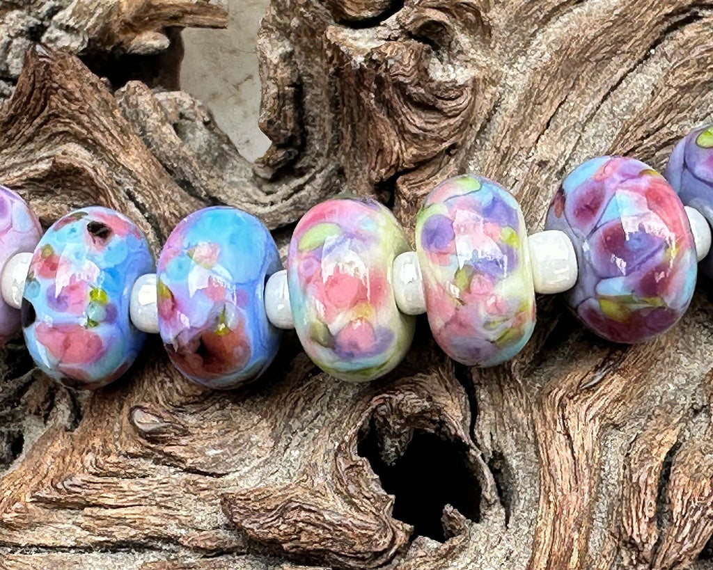 pastel lampwork beads