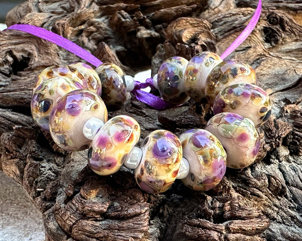 purple lampwork beads