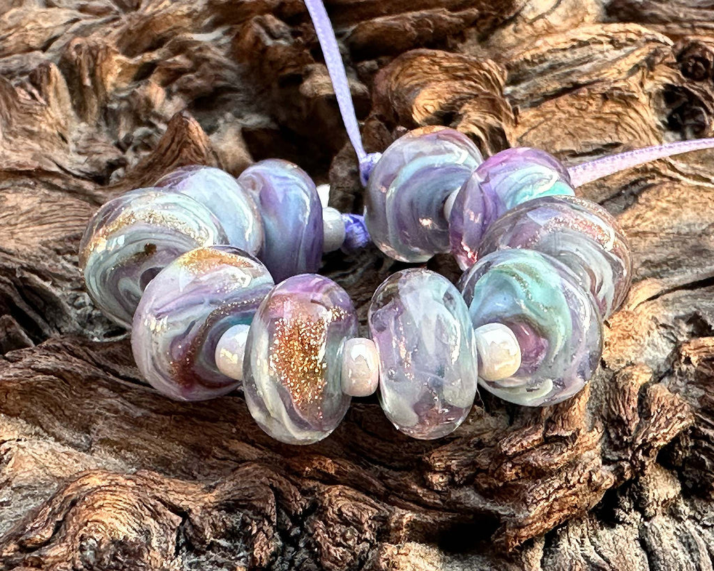 purple lampwork beads