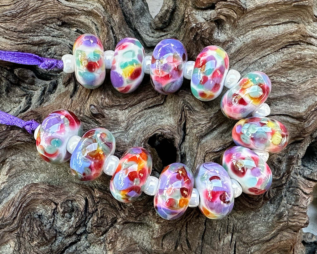 colorful lampwork beads