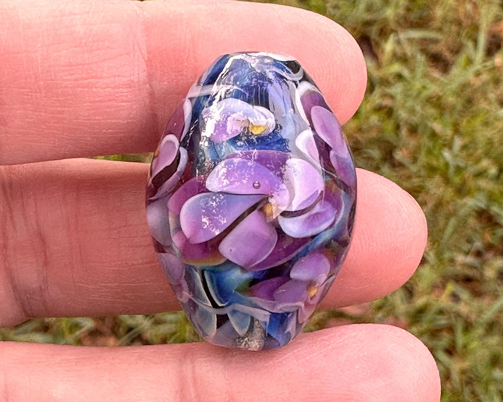 floral lampwork bead