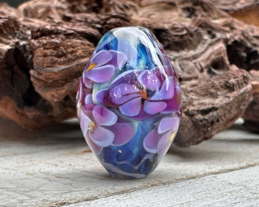 floral lampwork bead