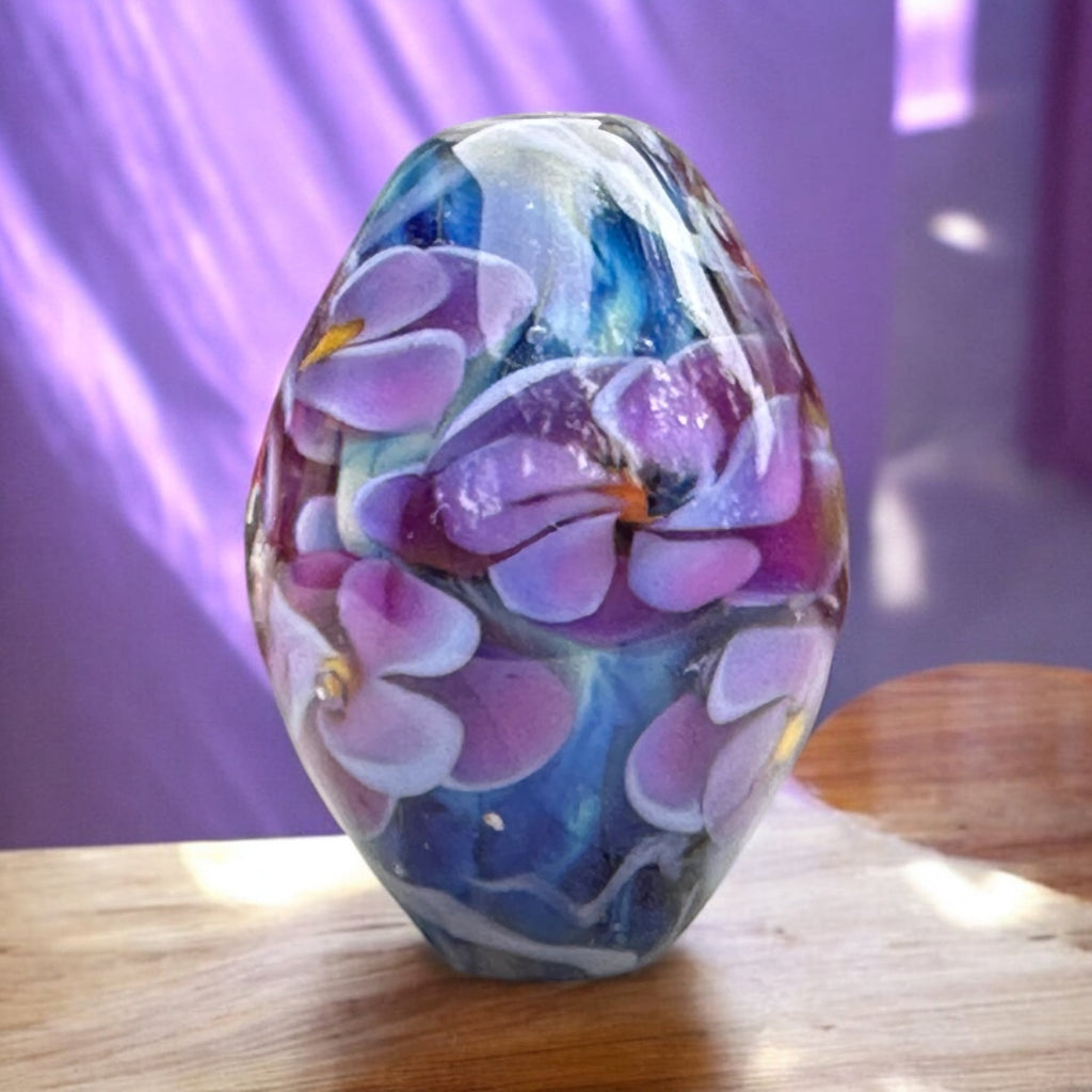 floral lampwork bead