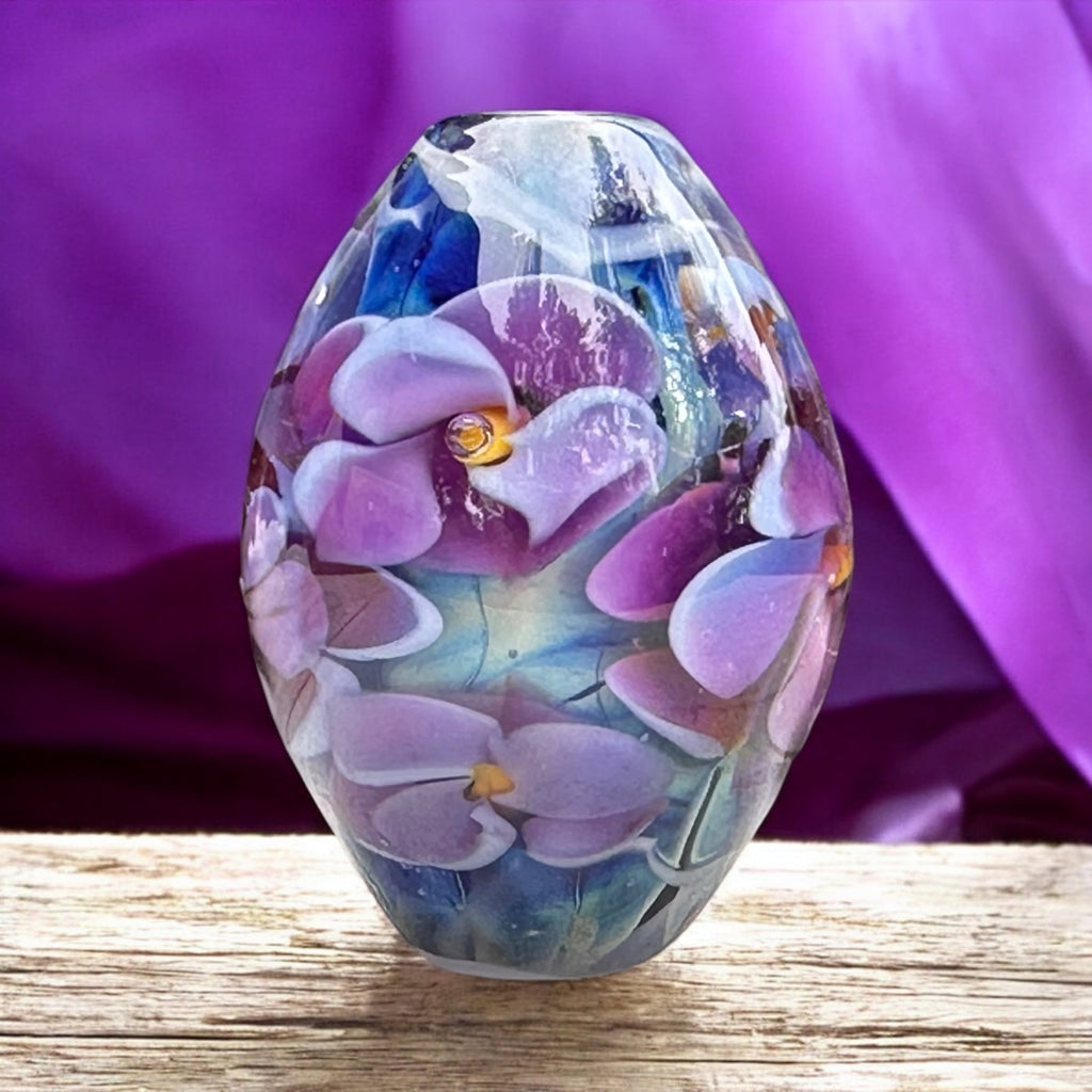 floral lampwork bead