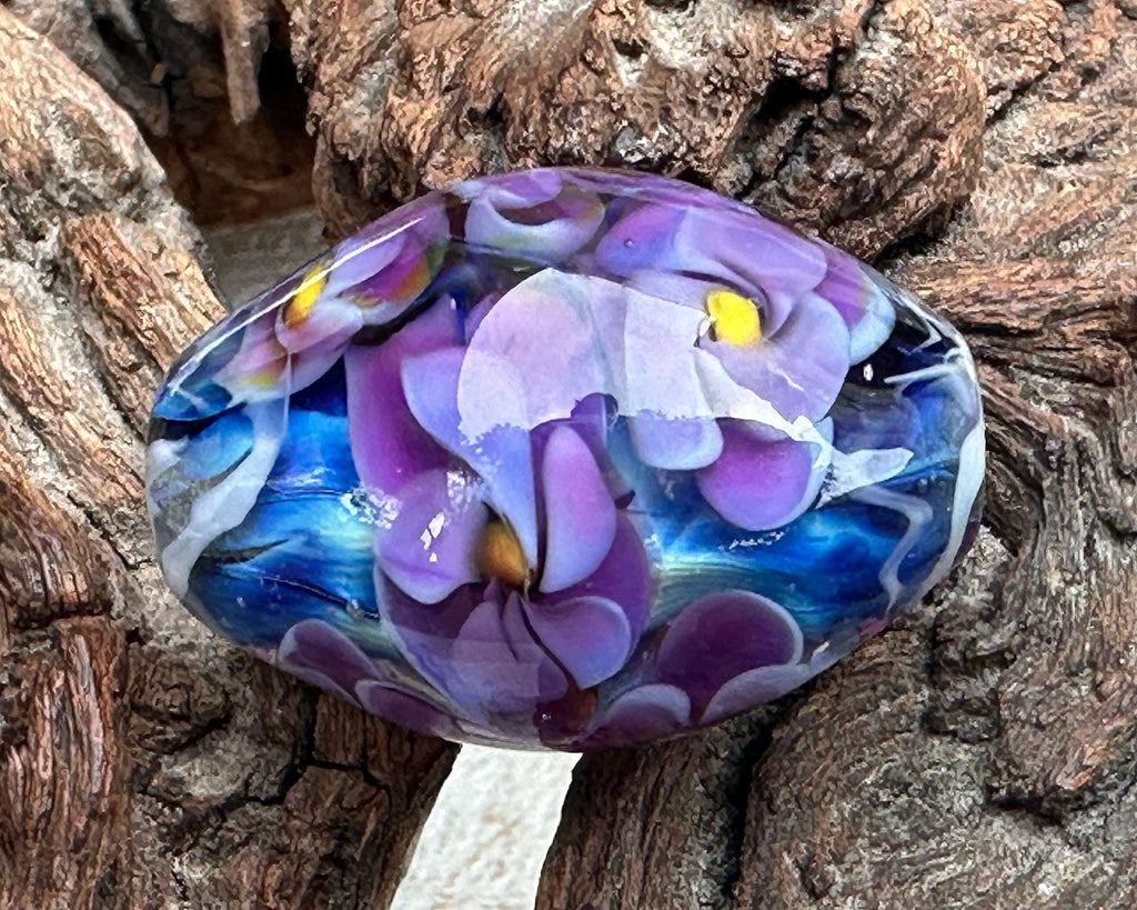 floral lampwork bead