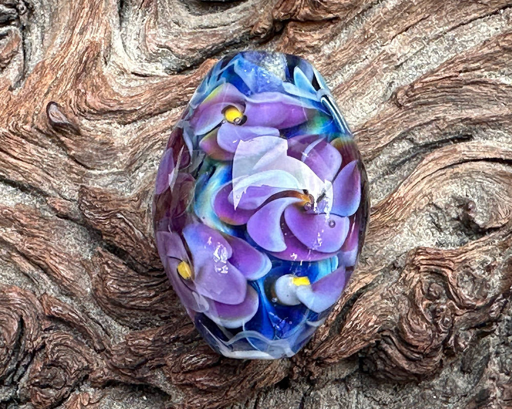 floral lampwork bead