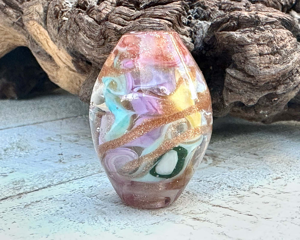 pastel lampwork bead