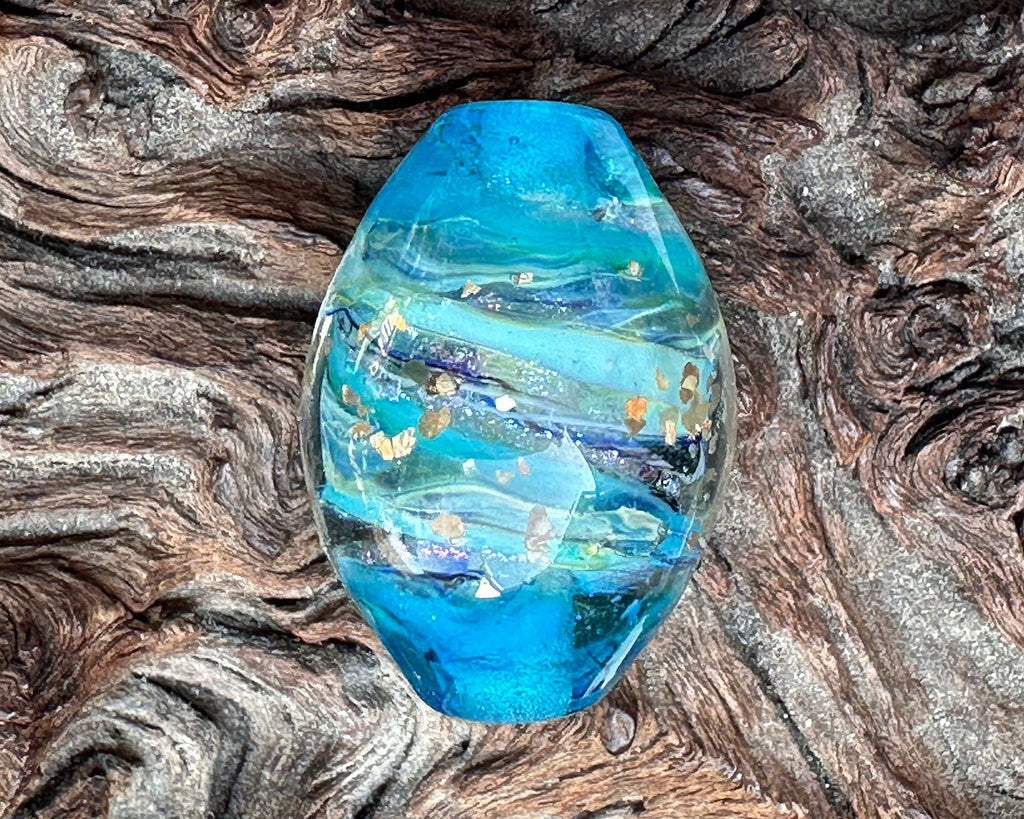 blue lampwork focal bead