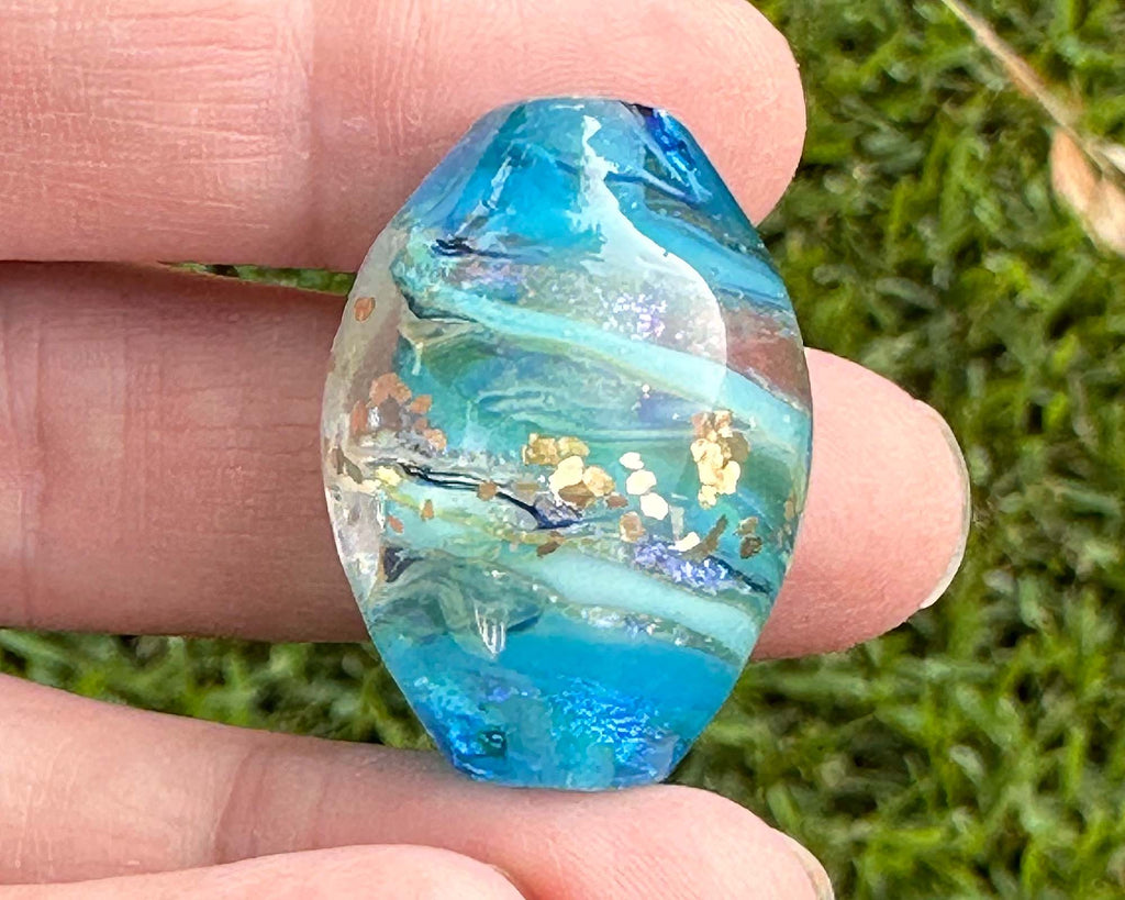 blue lampwork focal bead