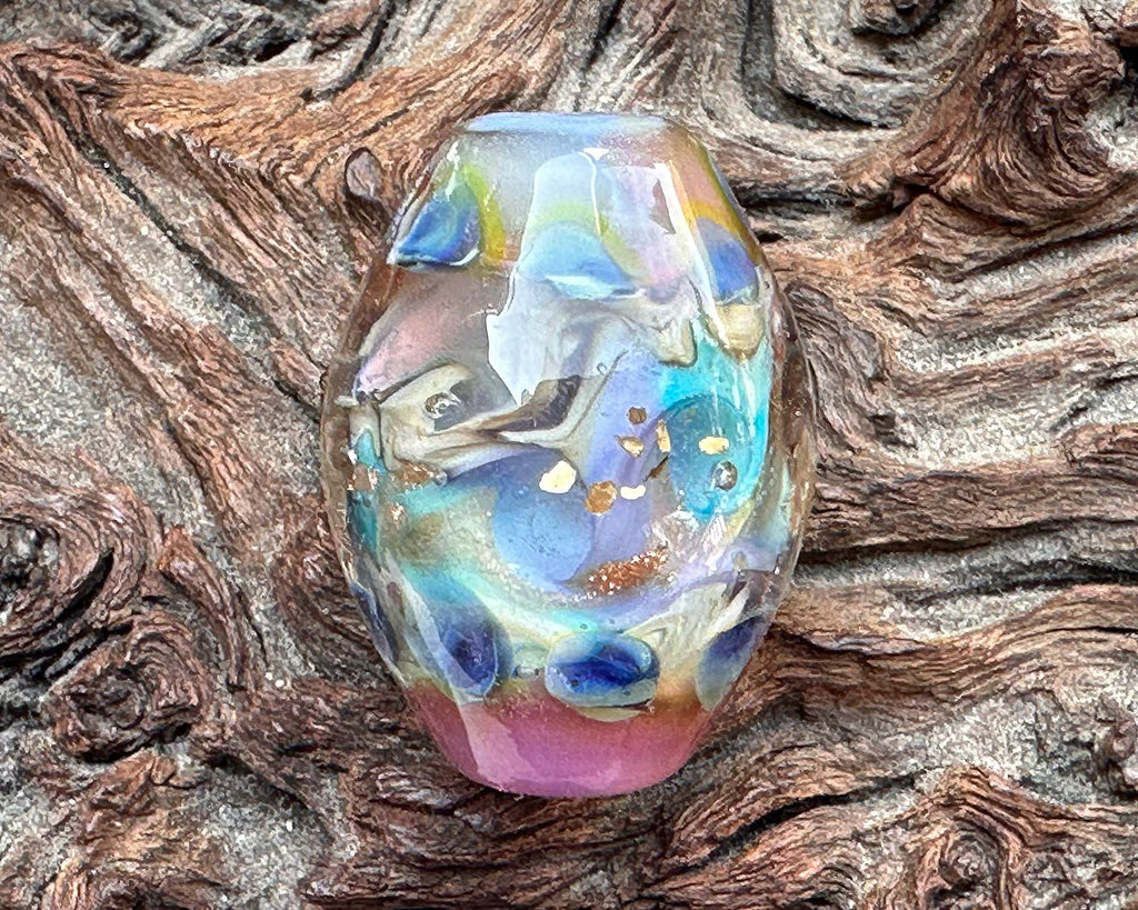 pink lampwork focal bead