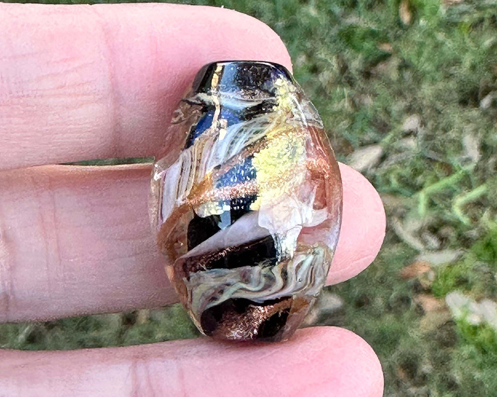 gold lampwork bead