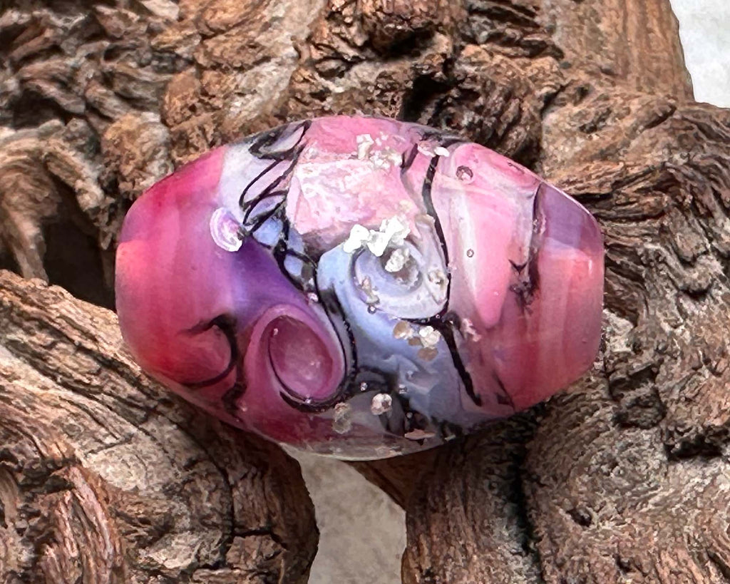 pink lampwork bead