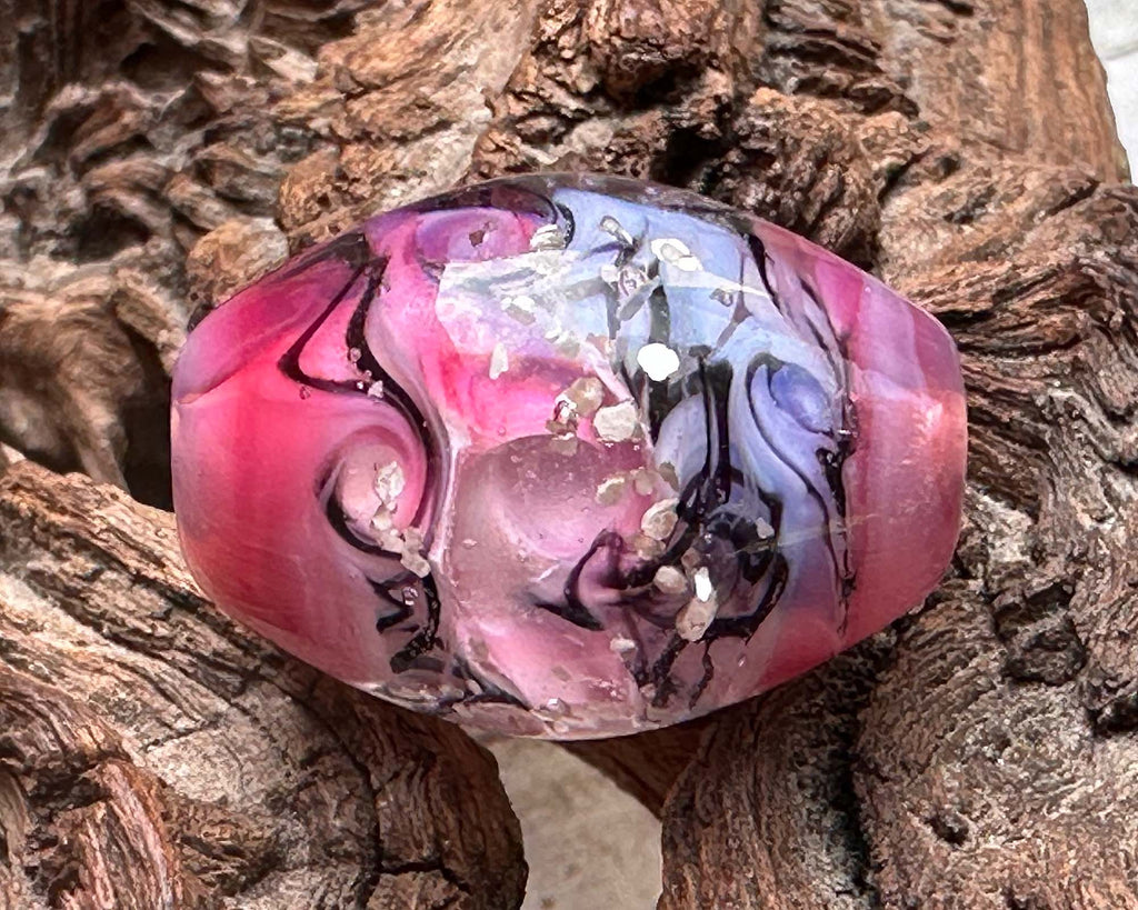 pink lampwork bead