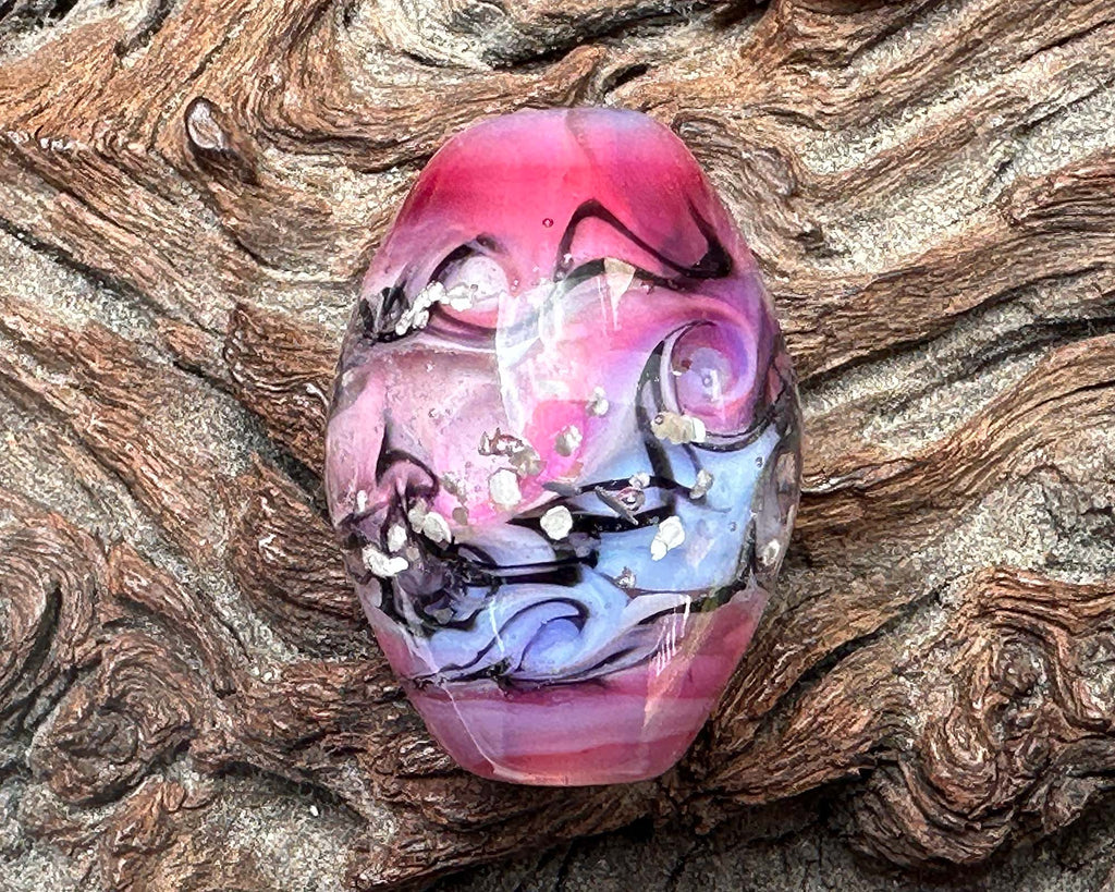 pink lampwork bead