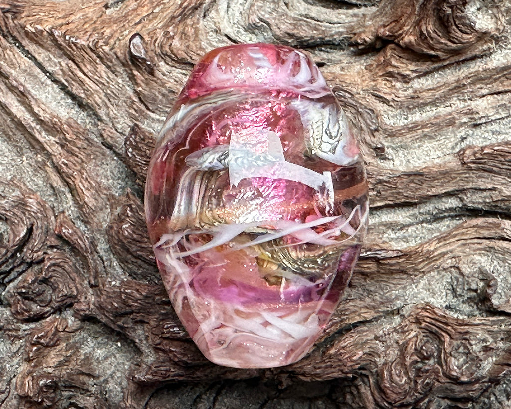 pink focal lampwork bead