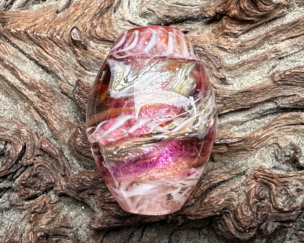 pink focal lampwork bead